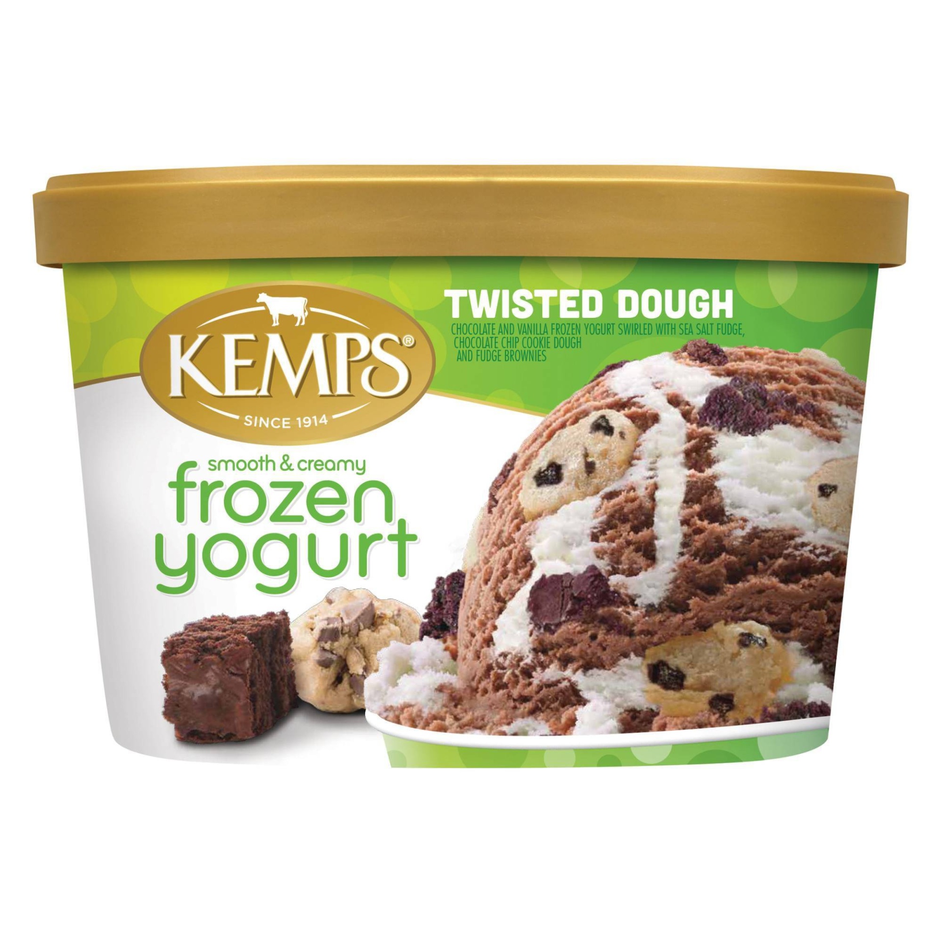 slide 1 of 1, Kemps Frozen Yogurt Twisted Dough Smooth & Creamy - 48oz, 48 oz