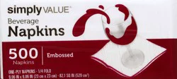 Simply Value 1 Ply Beverage Napkins