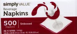 Simply Value 1 Ply Beverage Napkins