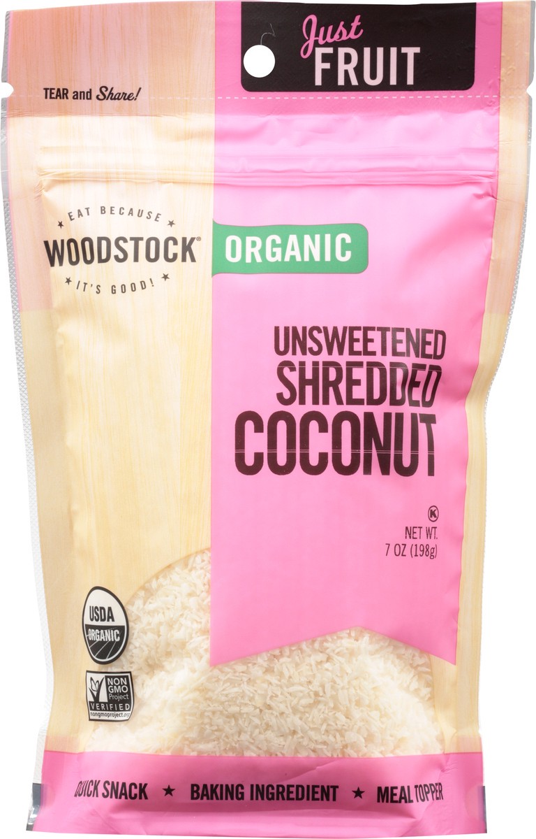 slide 6 of 9, WOODSTOCK Organic Shredded Coconut, 7 oz