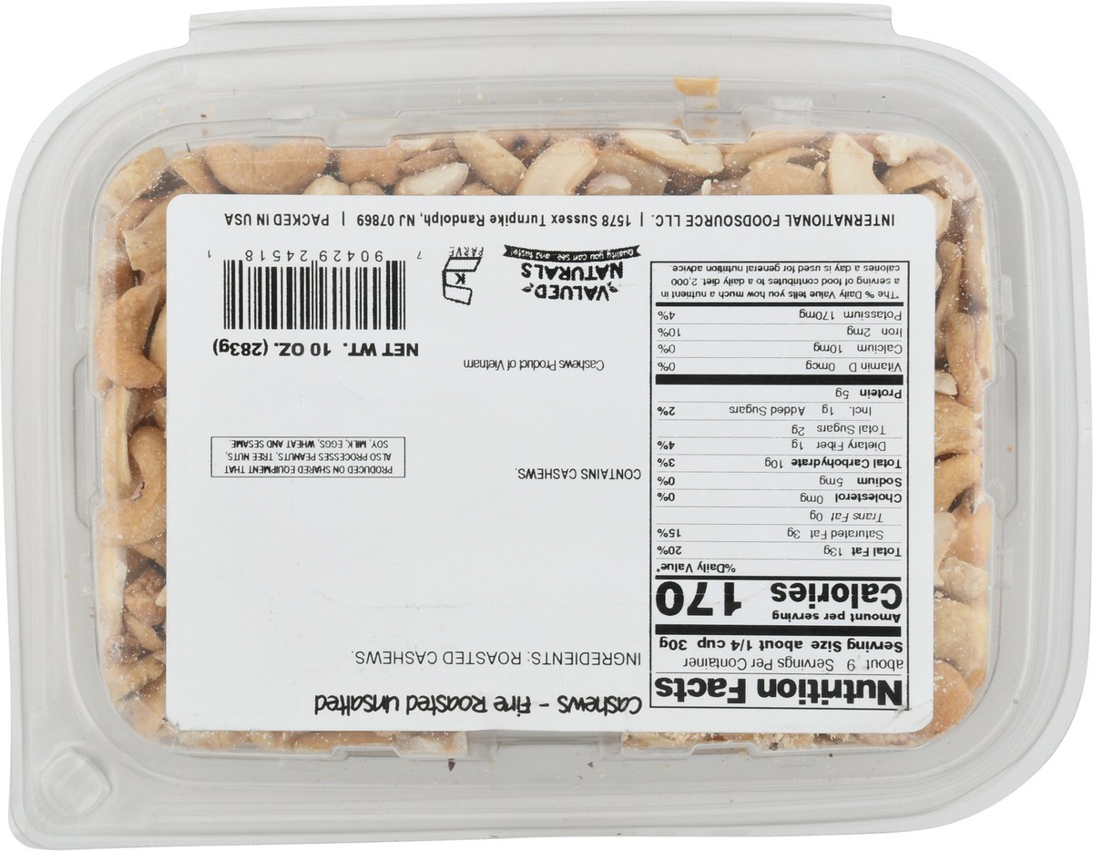slide 7 of 13, Valued Naturals Fire Roasted Unsalted Cashews 10 oz, 10 oz