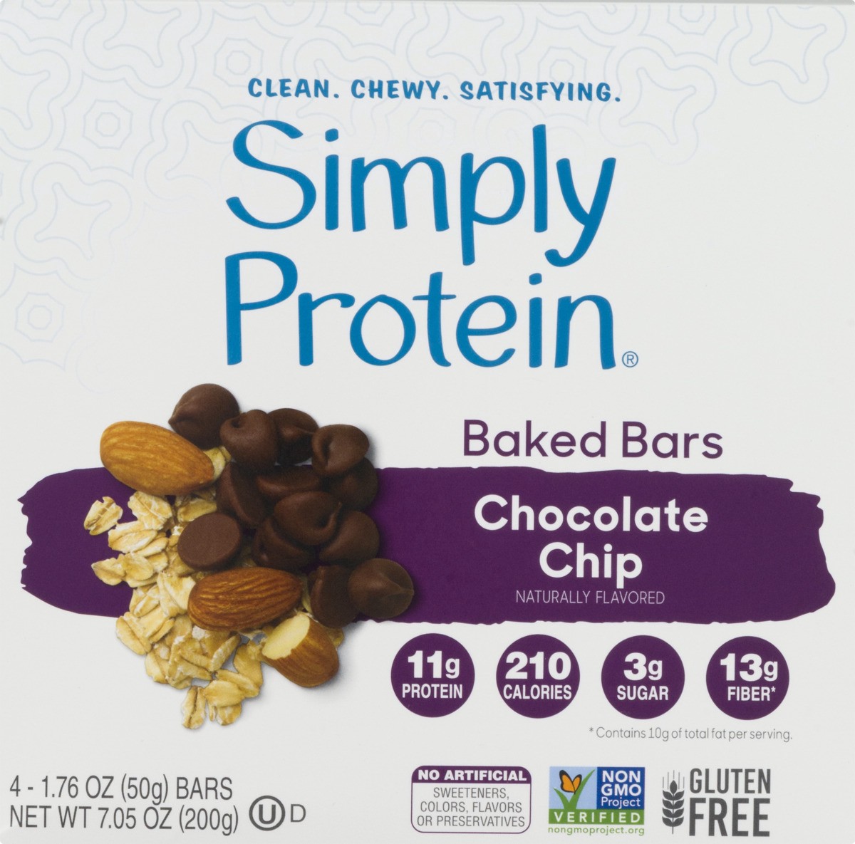 slide 8 of 11, SimplyProtein 4 Pack Chocolate Chip Cookie Bars 4 ea, 4 ct