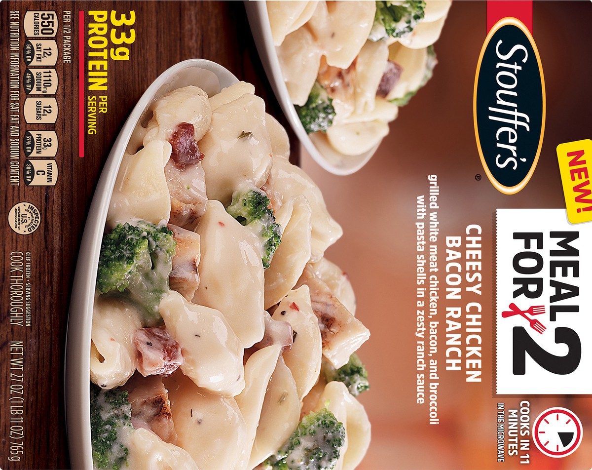 slide 10 of 10, Stouffer's Meal For 2 Cheesy Chicken Bacon Ranch, 27 oz