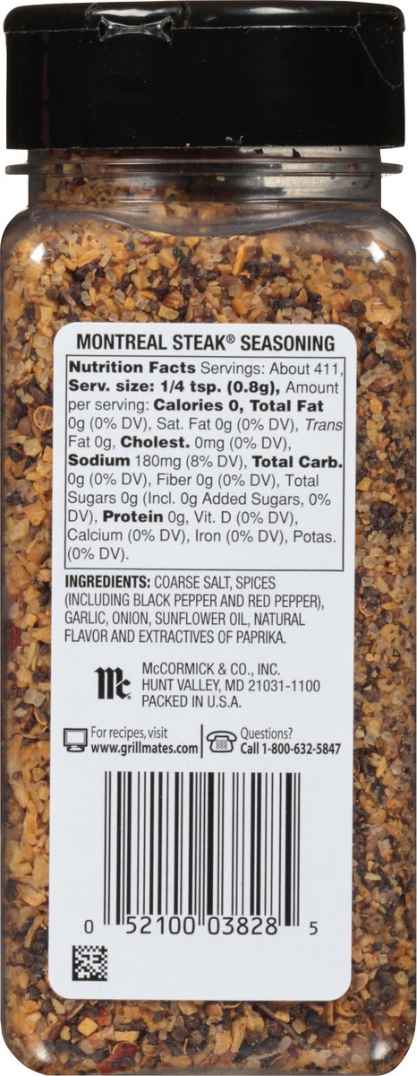 slide 8 of 9, McCormick Grill Mates Montreal Steak Seasoning 11.62 oz. Shaker, 11.62 oz