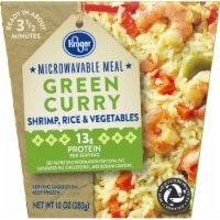 slide 1 of 1, Kroger Green Curry With Shrimp Rice & Vegetables Microwavable Meal, 10 oz