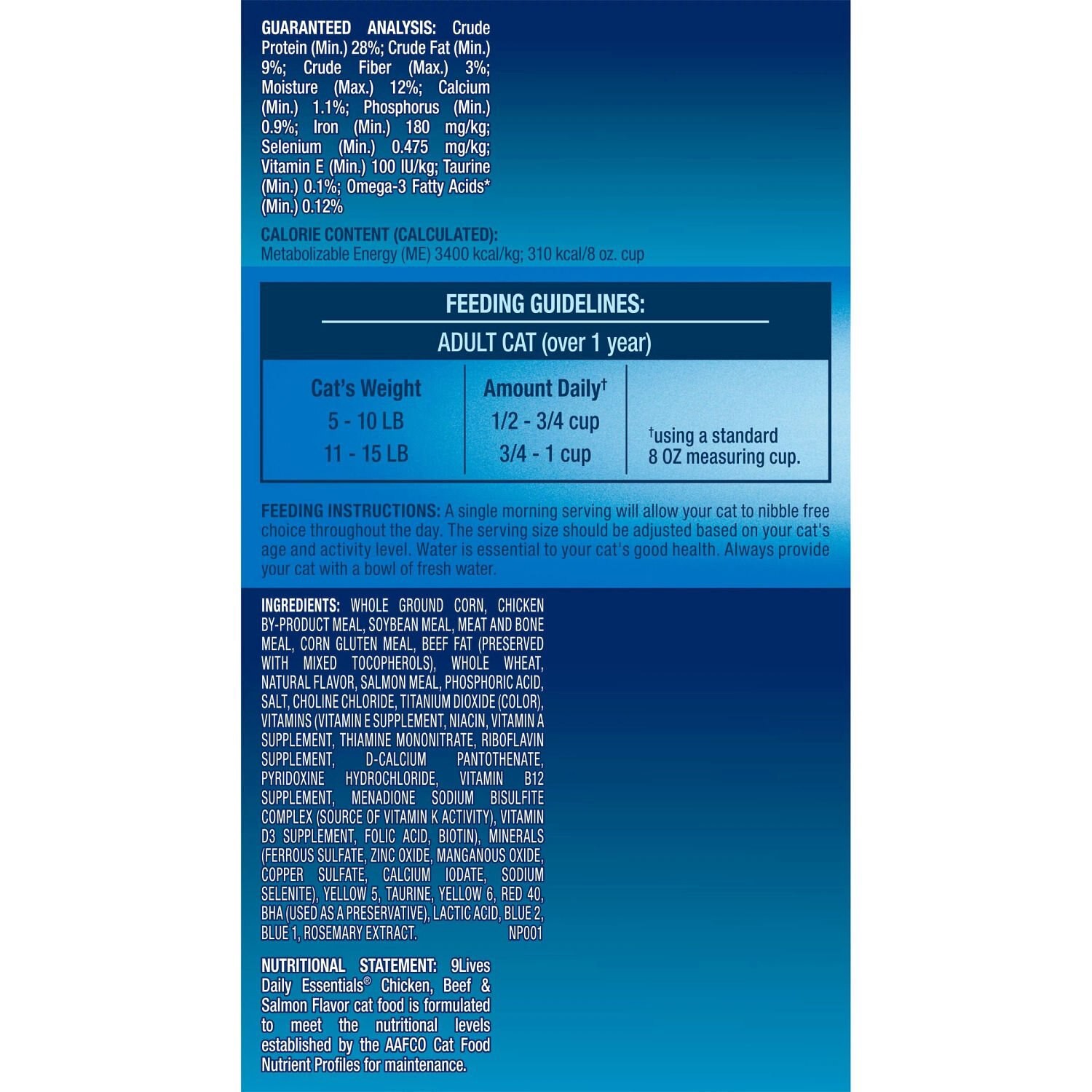 slide 5 of 5, 1/3.15Lb 9Lives Dly Essntls, 3.15 lb