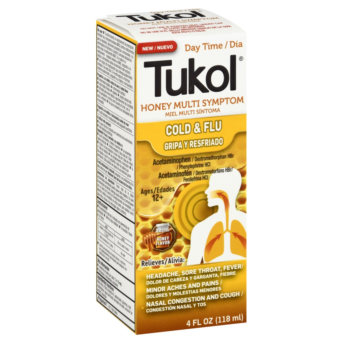 slide 5 of 9, Tukol Daytime Multi Symptom Honey Cold & Flu 4 oz, 4 oz