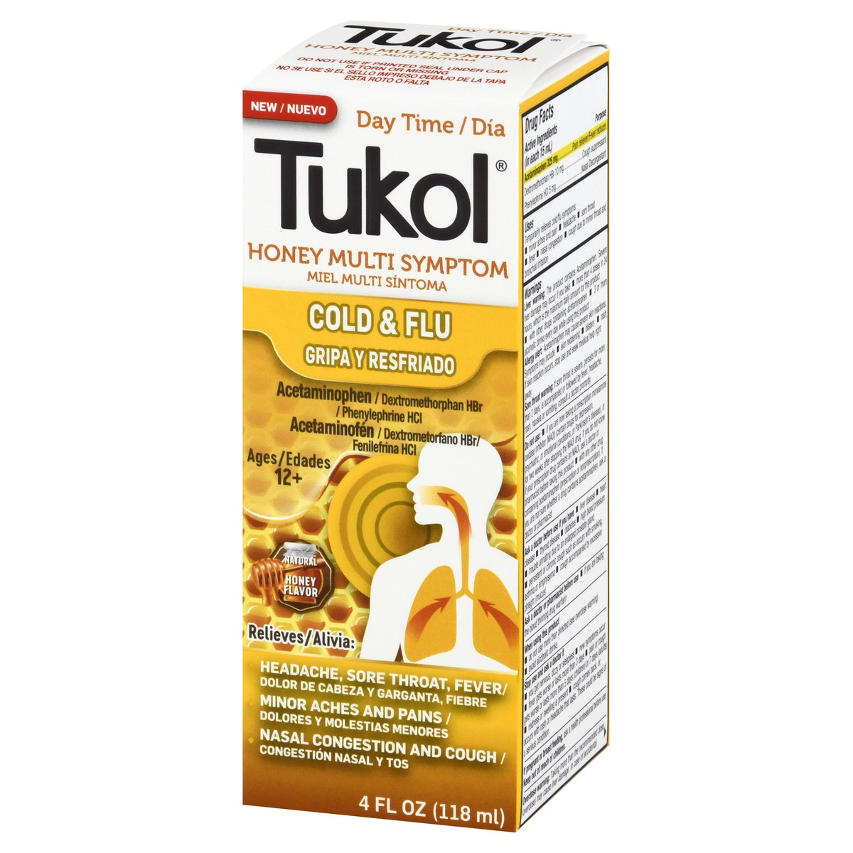 slide 8 of 9, Tukol Daytime Multi Symptom Honey Cold & Flu 4 oz, 4 oz