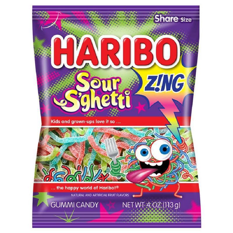 slide 1 of 3, Haribo Sour S'ghetti - 4oz, 4 oz