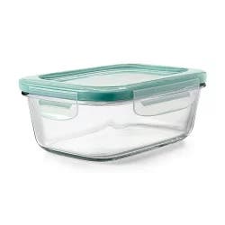 Oxo Good Grips Snap Rectangular Glass Container - Turquoise - 3.5 Cup