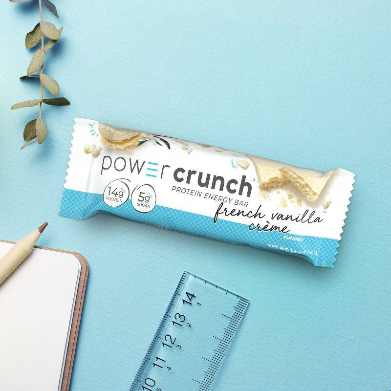 slide 5 of 6, Power Crunch Wafer 14g Protein Energy Bar - French Vanilla Cream - 5pk, 14 gram, 5 ct