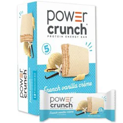 Power Crunch Wafer French Vanilla Whey Protein Energy Bars - 14g Protein - 5ct: No Artificial Colors, Crunchy, Ready to Eat