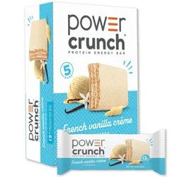 Power Crunch Wafer French Vanilla Whey Protein Energy Bars - 14g Protein - 5ct: No Artificial Colors, Crunchy, Ready to Eat