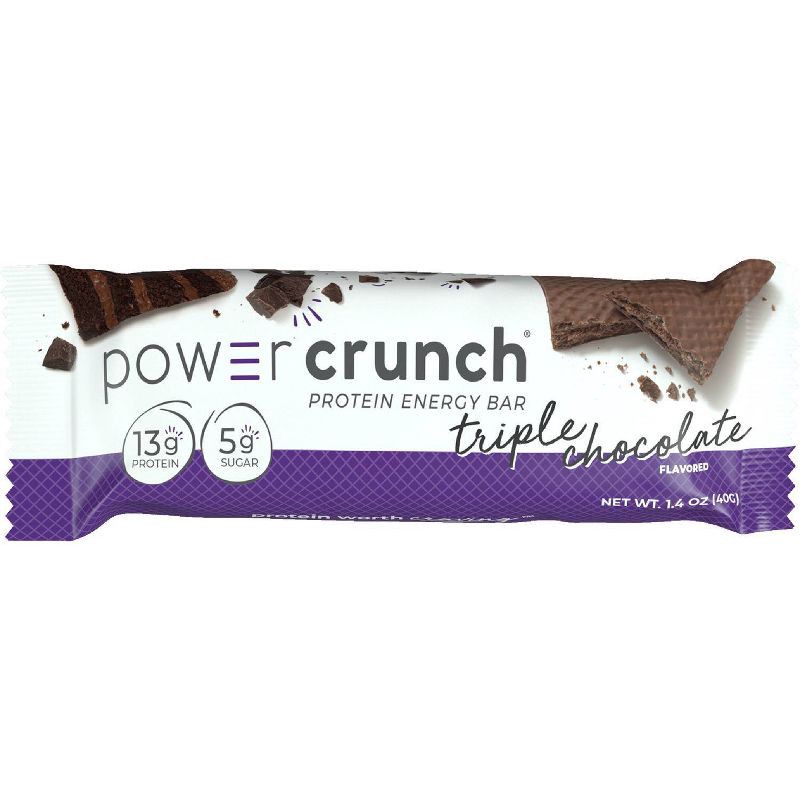 slide 2 of 6, Power Crunch Wafer 13g Protein Energy Bar - Triple Chocolate - 5pk, 13 gram, 5 ct