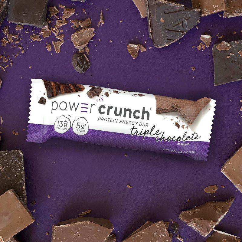 slide 4 of 6, Power Crunch Wafer 13g Protein Energy Bar - Triple Chocolate - 5pk, 13 gram, 5 ct