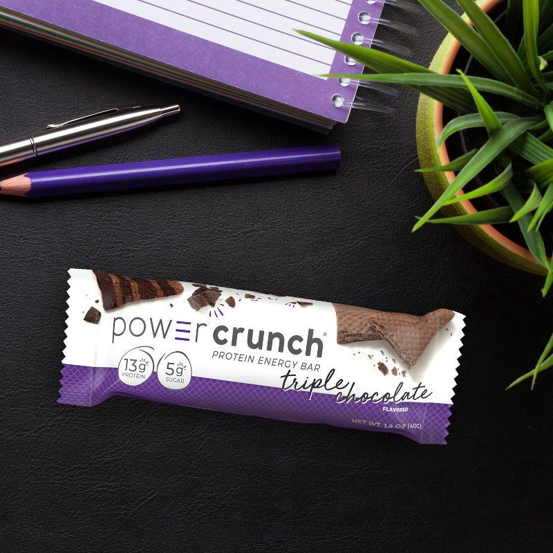 slide 5 of 6, Power Crunch Wafer 13g Protein Energy Bar - Triple Chocolate - 5pk, 13 gram, 5 ct