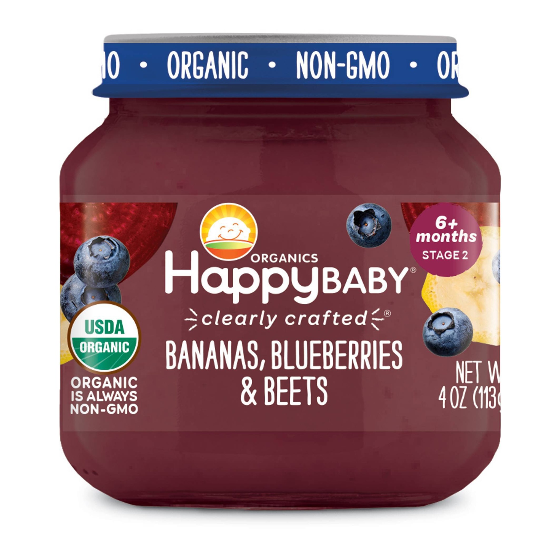 slide 1 of 3, Happy Family HappyBaby Banana Blueberry & Beets Baby Food - 4oz, 4 oz