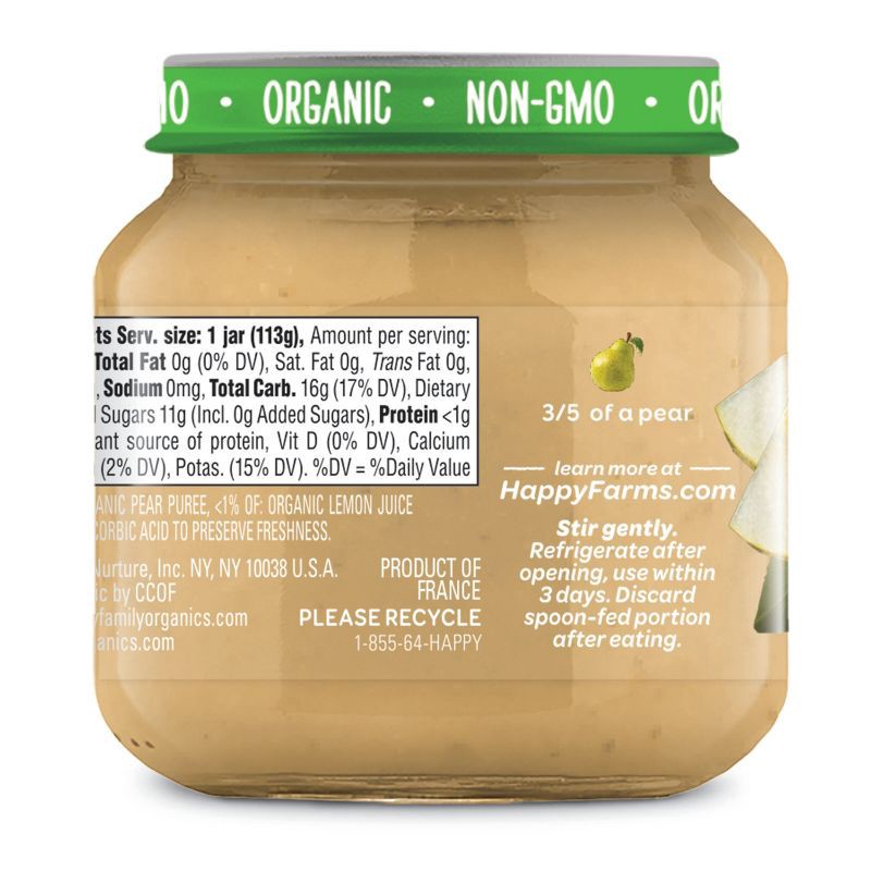 slide 2 of 3, Happy Family HappyBaby Clearly Crafted Pears Baby Food - 4oz, 4 oz