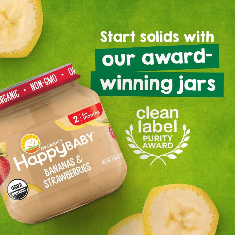 slide 4 of 7, Happy Baby Organics Clearly Crafted Stage 1 Pears Jar - 4oz, 4 oz