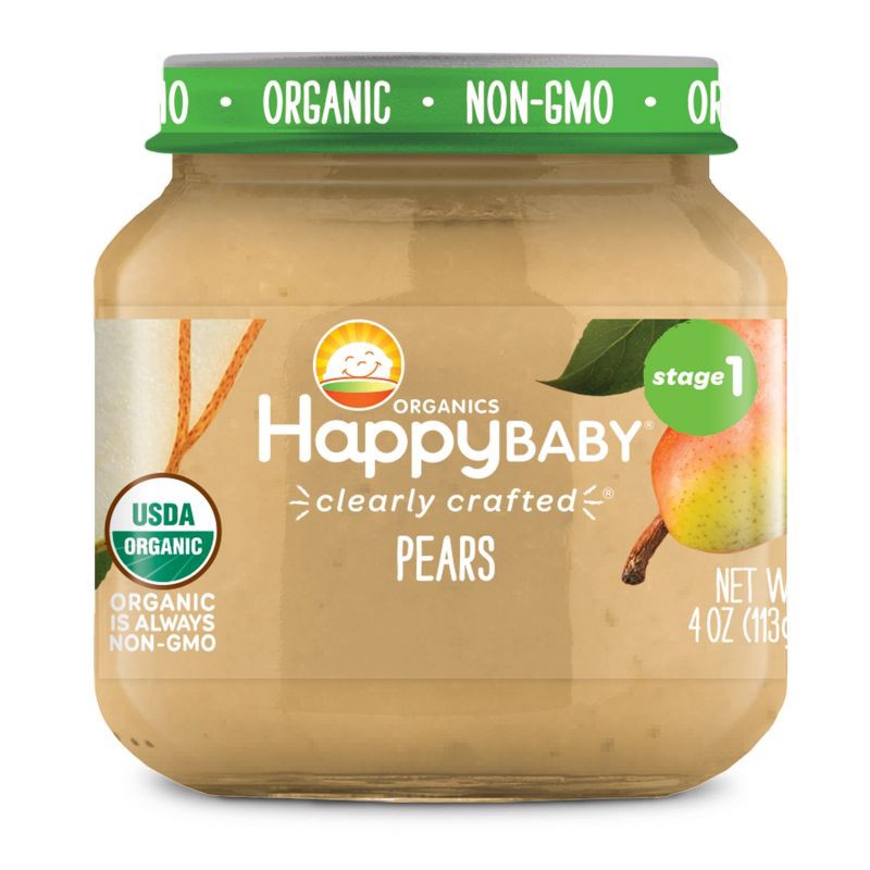 slide 1 of 3, Happy Family HappyBaby Clearly Crafted Pears Baby Food - 4oz, 4 oz