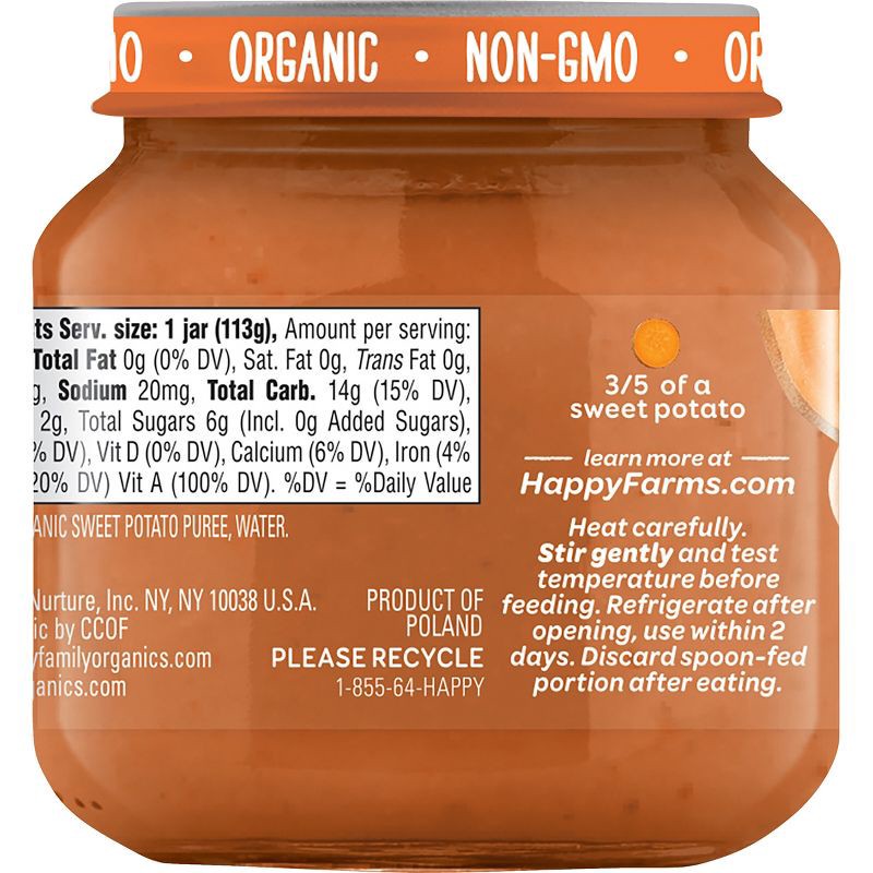 slide 2 of 3, Happy Family HappyBaby Clearly Crafted Sweet Potatoes Baby Food - 4oz, 4 oz
