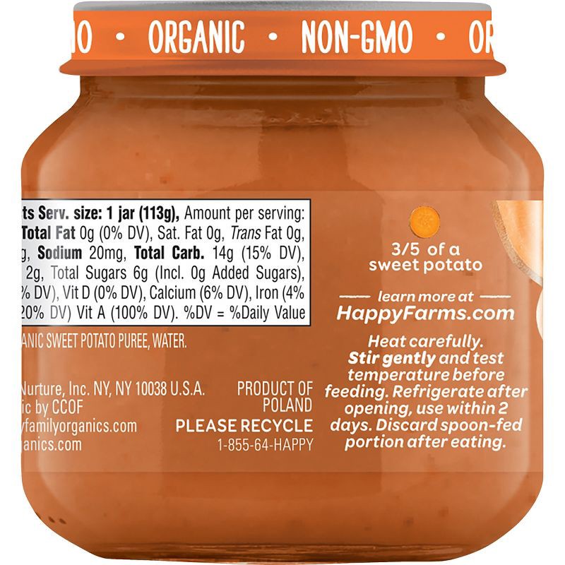 slide 2 of 5, Happy Family Happy Baby Organics Clearly Crafted Stage 1 Sweet Potatoes Jar 4oz, 4 oz