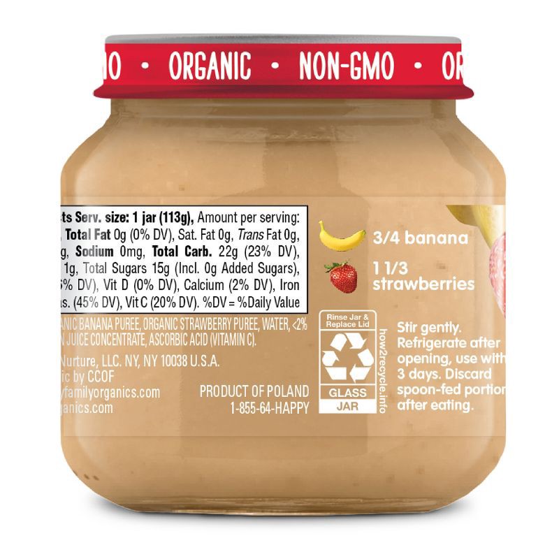 slide 2 of 8, Happy Baby Organics Clearly Crafted Stage 2 Bananas & Strawberries Jar - 4oz, 4 oz