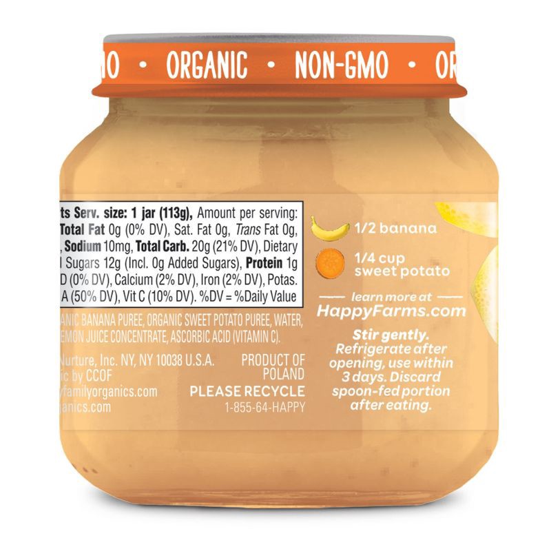 slide 2 of 5, Happy Family Happy Baby Organics Clearly Crafted Stage 2 Bananas & Sweet Potatoes Jar 4oz, 4 oz