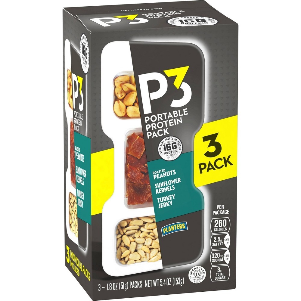 slide 3 of 6, Planters P3 Portable Protein Pack, 3 ct, 5.4 oz