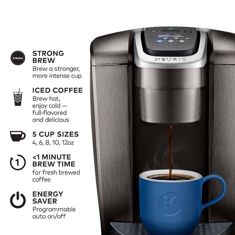 slide 2 of 14, Keurig K-Elite Single-Serve K-Cup Pod Coffee Maker with Iced Coffee Setting - Brushed Slate: 75 oz Capacity, Electric, Dishwasher-Safe Parts, 75 oz