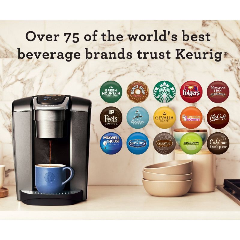 slide 10 of 14, Keurig K-Elite Single-Serve K-Cup Pod Coffee Maker with Iced Coffee Setting - Brushed Slate: 75 oz Capacity, Electric, Dishwasher-Safe Parts, 75 oz