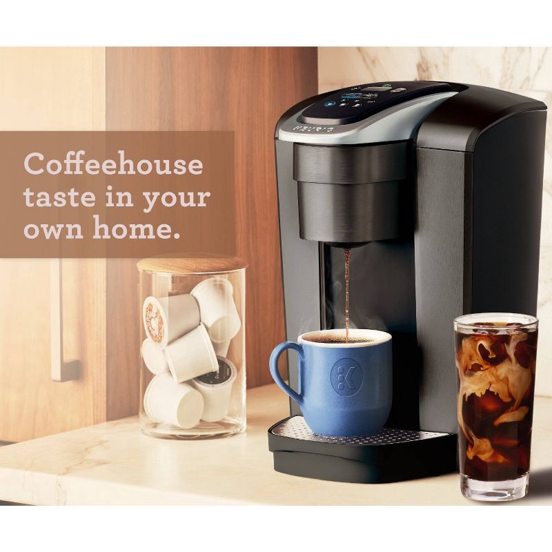 slide 11 of 14, Keurig K-Elite Single-Serve K-Cup Pod Coffee Maker with Iced Coffee Setting - Brushed Slate: 75 oz Capacity, Electric, Dishwasher-Safe Parts, 75 oz