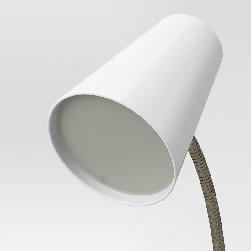 slide 5 of 9, Task Table Lamp (Includes LED Light Bulb) White - Room Essentials™: Flexible Gooseneck, ETL Listed, No Assembly Required, 1 ct