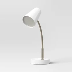 Task Table Lamp (Includes LED Light Bulb) White - Room Essentials™: Flexible Gooseneck, ETL Listed, No Assembly Required