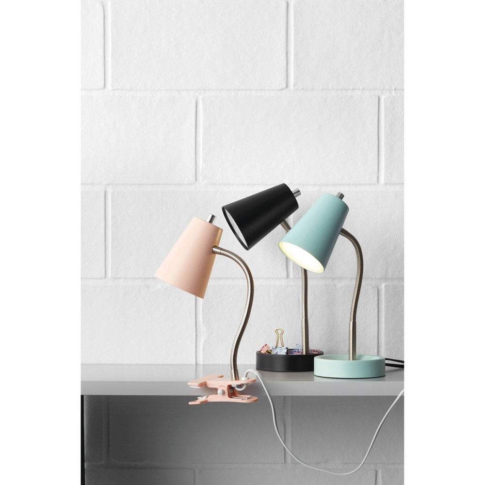 slide 3 of 5, Task Table Lamp (Includes LED Light Bulb) Black - Room Essentials, 1 ct