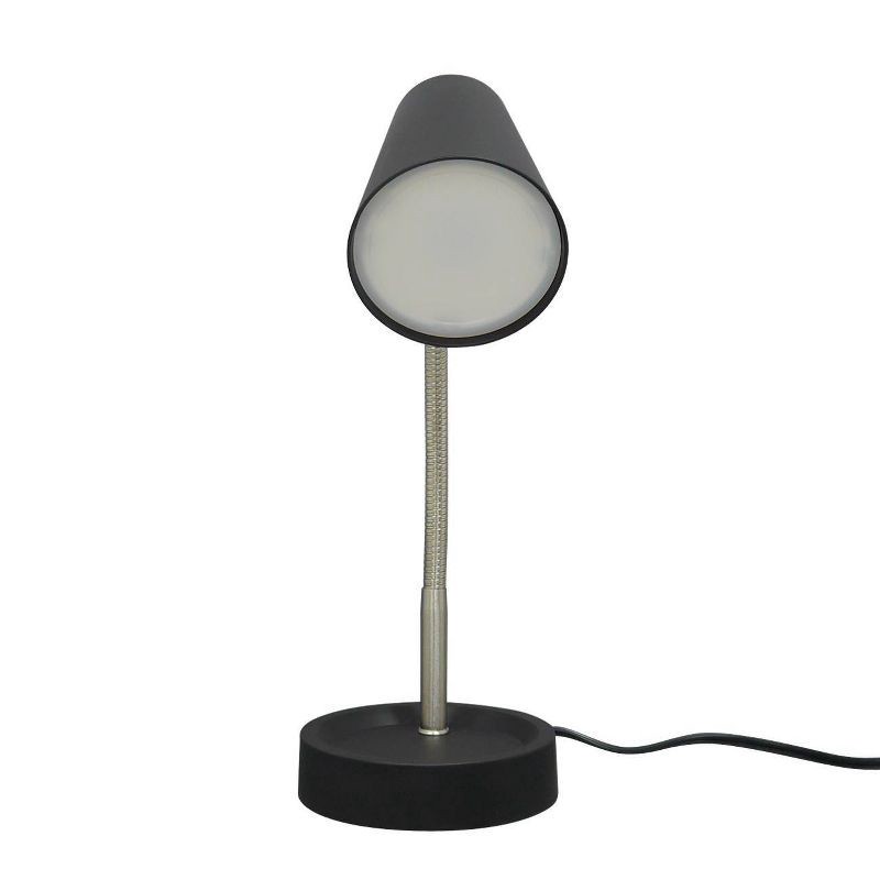 slide 4 of 9, Task Table Lamp (Includes LED Light Bulb) Black - Room Essentials™, 1 ct