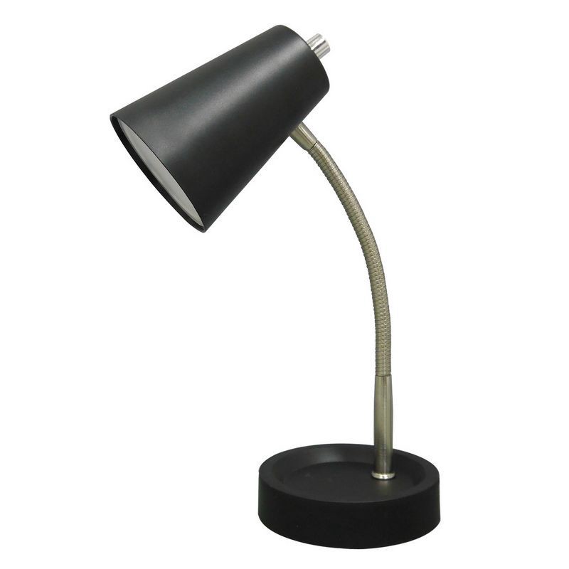 slide 1 of 9, Task Table Lamp (Includes LED Light Bulb) Black - Room Essentials™, 1 ct