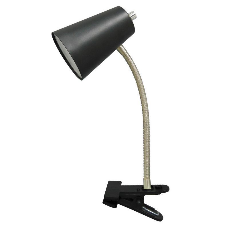 slide 2 of 3, Clip Table Lamp Black (Includes LED Light Bulb) - Room Essentials™: Adjustable, ETL Listed, Integrated Clamp Light, 1 ct