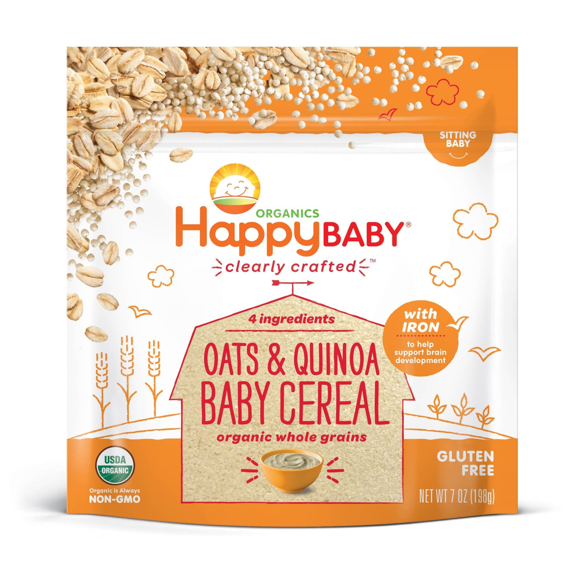 slide 1 of 3, Happy Family HappyBaby Oats & Quinoa Ancient Grains Baby Cereal - 7oz, 7 oz