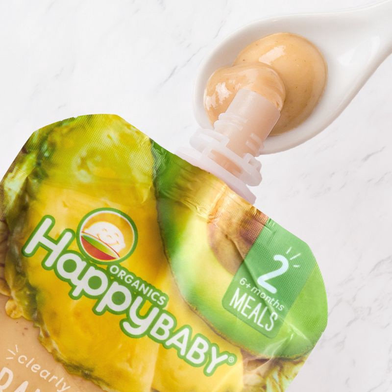 slide 2 of 4, Happy Family HappyBaby Clearly Crafted Bananas Pineapple Avocado & Granola Baby Meals - 4oz, 4 oz