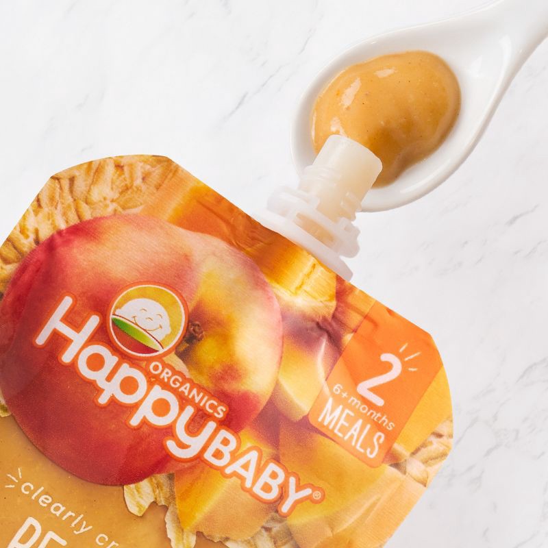 slide 2 of 4, Happy Family HappyBaby Clearly Crafted Pears Pumpkin Peaches & Granola Baby Food Pouch - 4oz, 4 oz