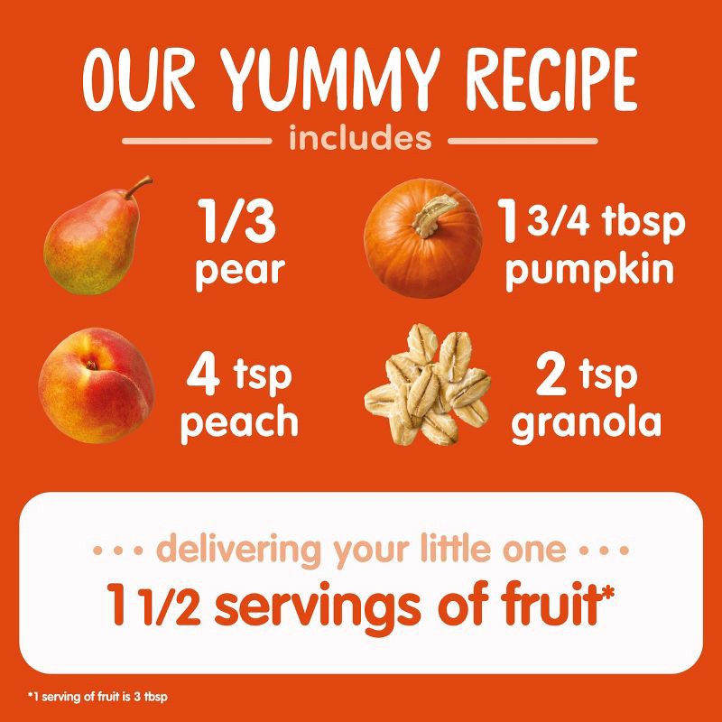 slide 3 of 8, Happy Baby Organics Clearly Crafted Stage 2 Meals Pears, Pumpkin - 4oz, 4 oz