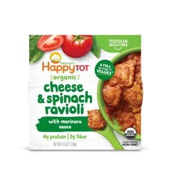 Happy Baby HappyTot Organic Cheese & Spinach Ravioli with Marinara Sauce Baby Food - 4.5oz