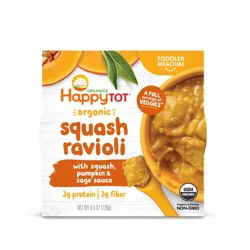 Happy Baby Happy Tot Organic Squash Ravioli with Squash, Pumpkin & Sage Sauce Toddler Food Bowl - 4.5oz