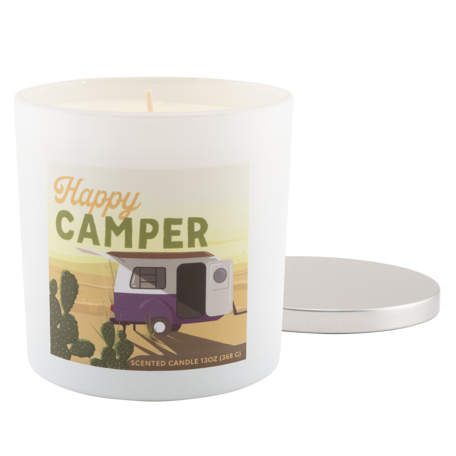 slide 2 of 2, Northern Lights Sentiment dle - Happy Camper, 13 oz