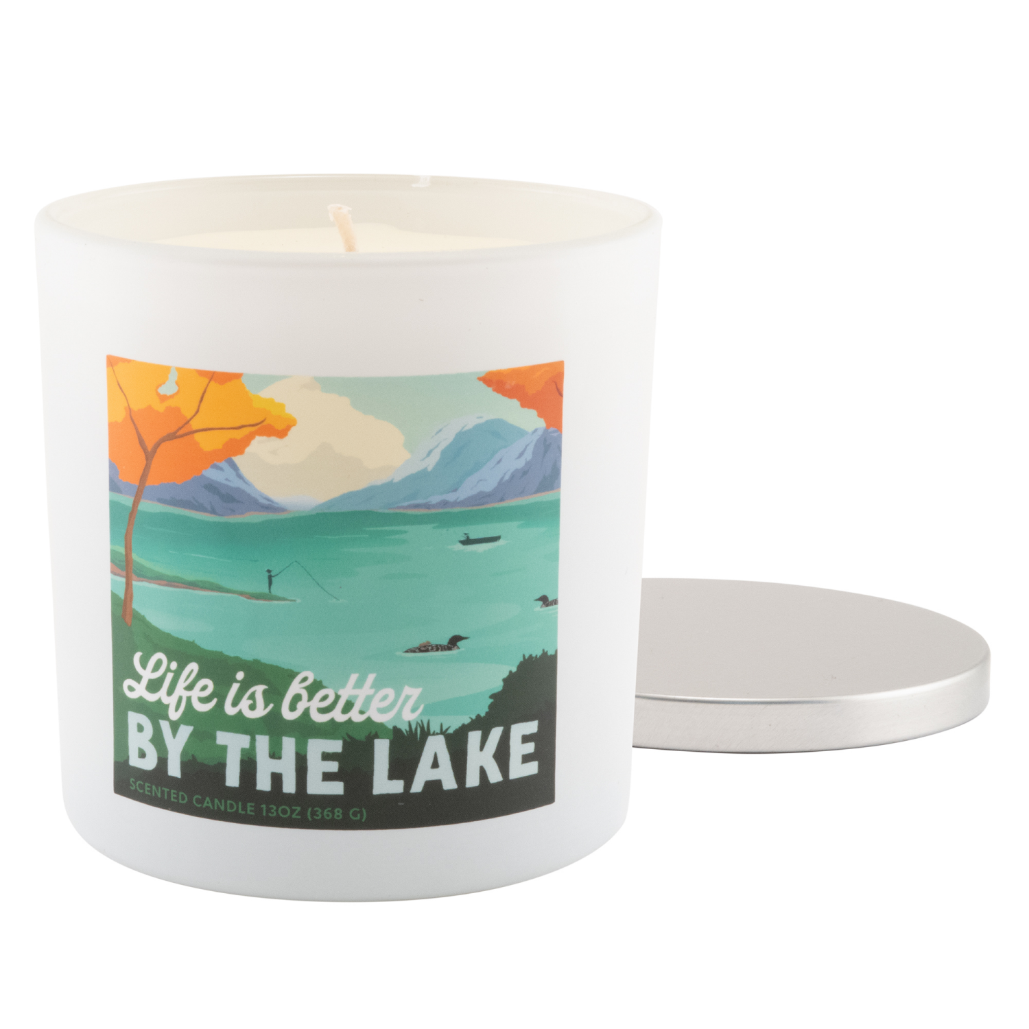 slide 2 of 2, Northern Lights Sentiment dle - Life Is Better By The Lake, 13 oz