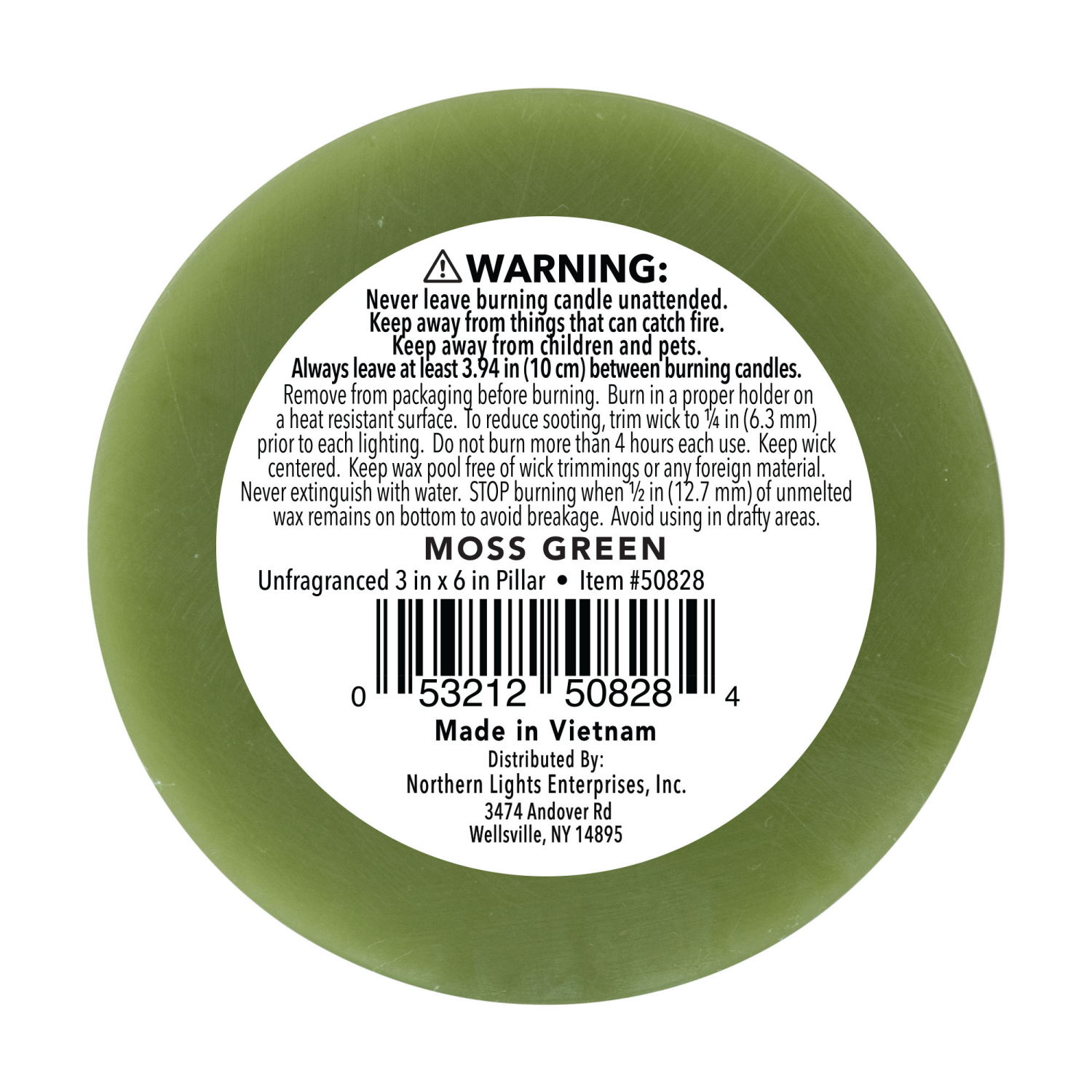 slide 3 of 3, Northern Lights 3x6 Pillar, Moss Green, 1 ct