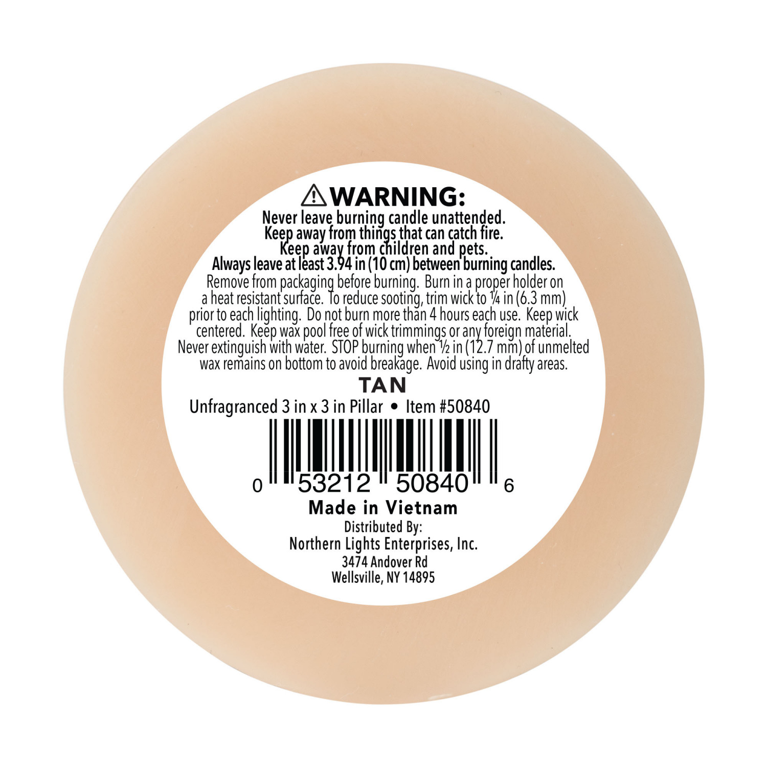 slide 2 of 3, Northern Lights 3x3 Pillar, Tan, 1 ct