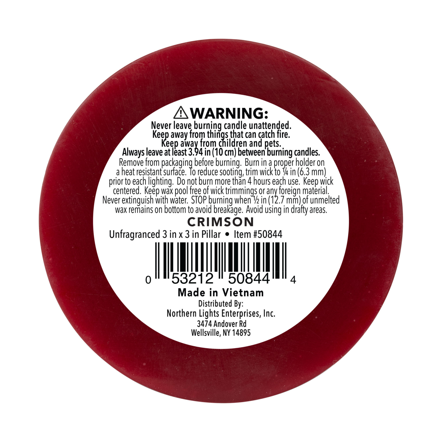 slide 2 of 3, Northern Lights 3x3 Pillar, Crimson, 1 ct