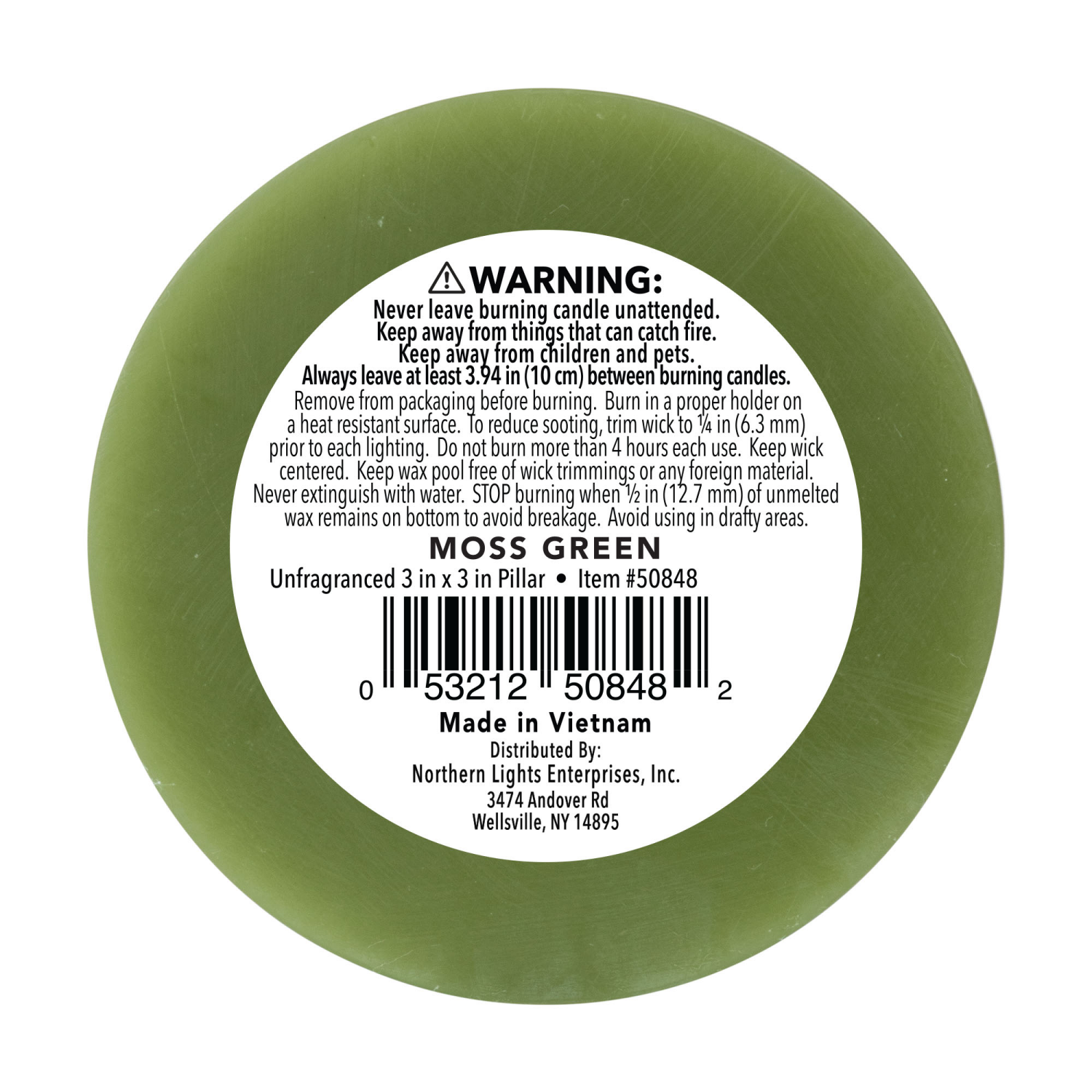 slide 2 of 3, Northern Lights 3x3 Pillar, Moss Green, 1 ct